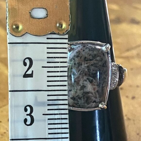 Natural Yooperlite Red Garnet Sterling Silver Ring Size 8 - Picture 7 of 10